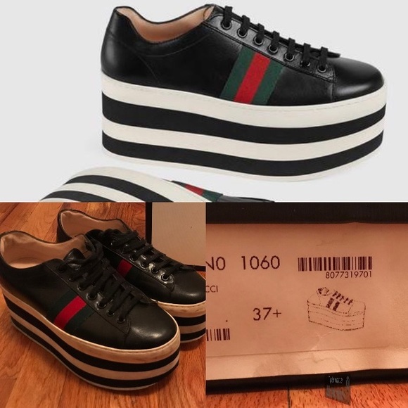 gucci black platform sneakers